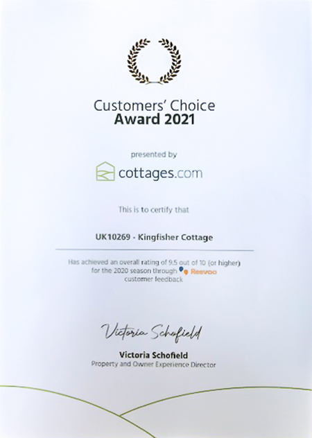 Kingfisher Cottage Customer Choice Award